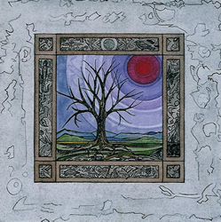Totem Border Red Sun Tree